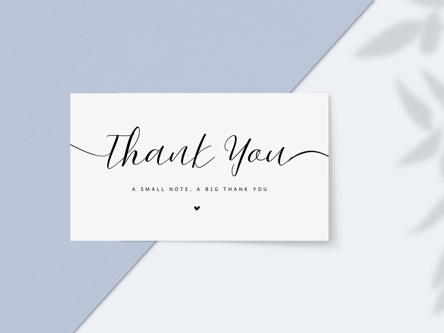 Minimalist Thank You Card Template: Editable Canva Design (3.5" x 2")