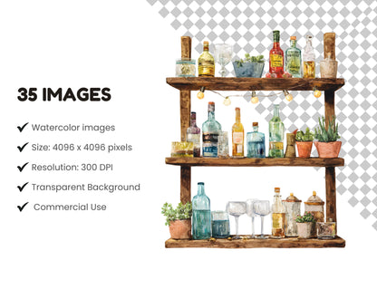 Aquarell-Cocktail-Clipart-Bundle (PNG), Cocktail-Clipart (PNG), Bar-Getränke-Clipart, Signature-Drink-Clipart (PNG), Saft-Clipart (PNG), Limonaden-Clipart (PNG)