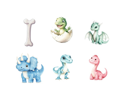 Dinosaurier-Clipart-Bundle (PNG), Niedliche Dinosaurier-Clipart, Dino-Clipart (PNG), Aquarell-Dinosaurier-Clipart (PNG), Babyparty, Dino-Geburtstags-Clipart