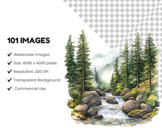 Forest Clipart png bundle, Watercolor Forest Clipart png, Woodland Images, Forest png, Woodland Transparent png, Forest High Quality png
