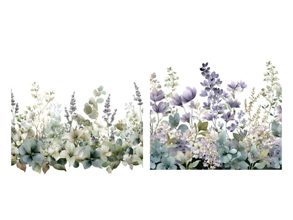 Aquarell-Bundle mit violettem Eukalyptus (PNG), Eukalyptus-Clipart (PNG), lila Blumen-Clipart, lila Blumenstrauß-Clipart (PNG)