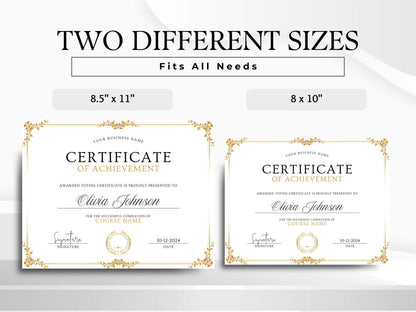Editable Certificate Template: Professional Recognition Award (Digital Download)