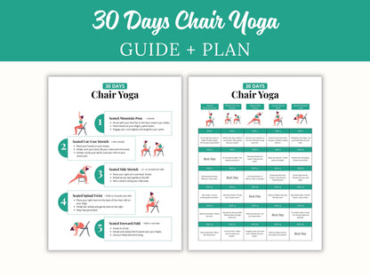 30-Day Chair Workout Bundle, Seated Exercise Guide (PDF)