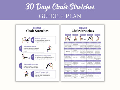 30-Day Chair Workout Bundle, Seated Exercise Guide (PDF)