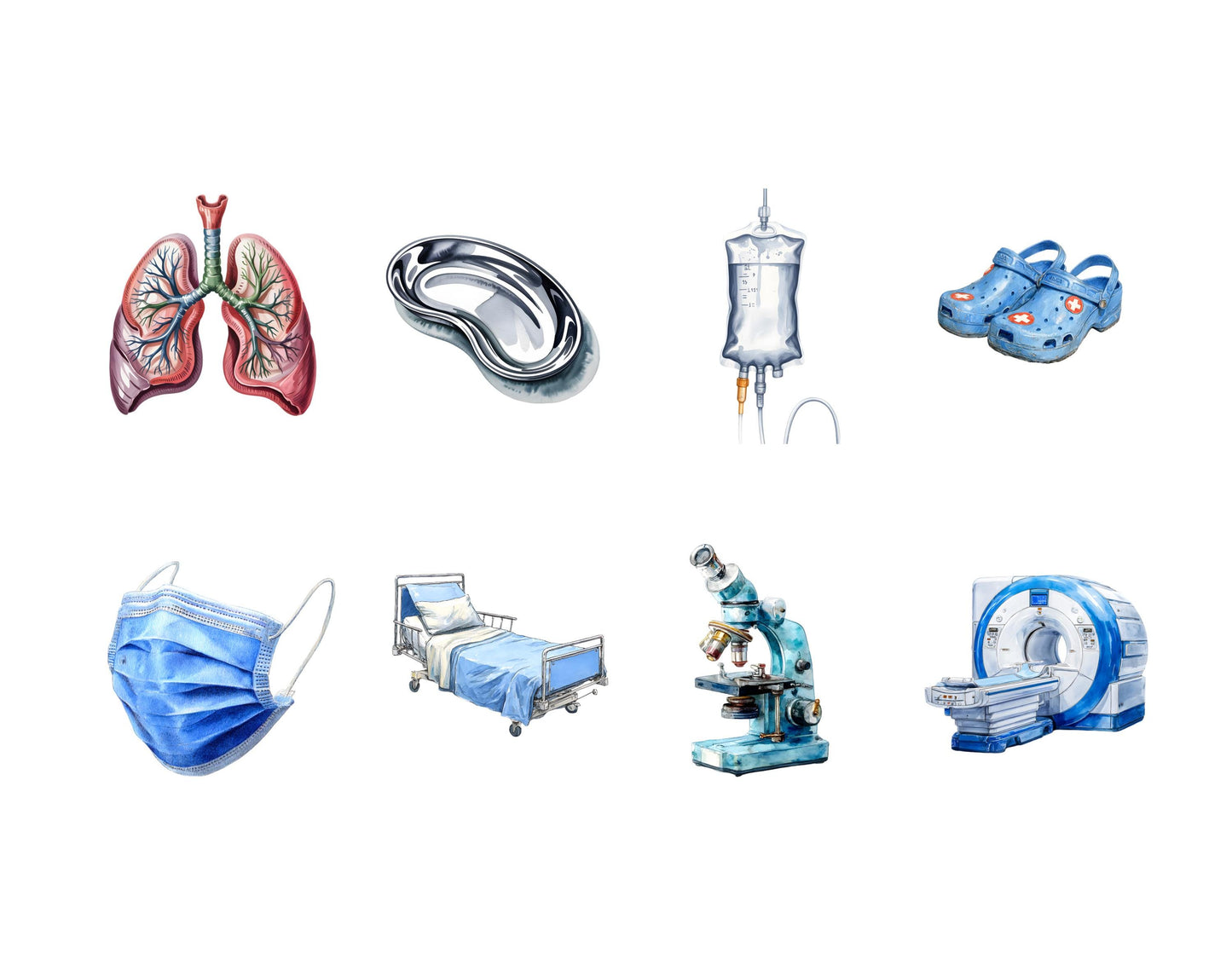 Medical Clipart png bundle, Watercolor medical Clipart png, Healthcare Clipart, Medical Equipment Clipart, Nurse Clipart, Medical Planner