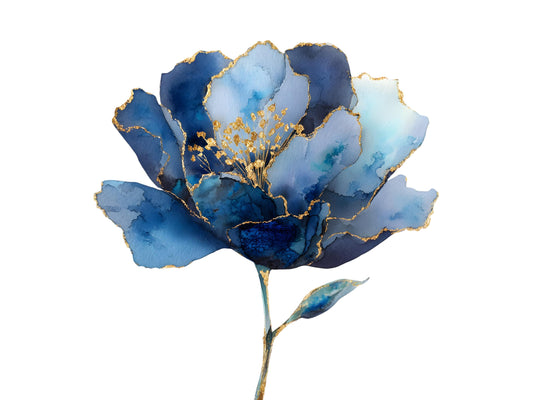 15 Abstract Flower Clipart, Watercolor Flower Bundle png, Blue Flower Clipart, Abstract Flower png, High Quality Flower png, Paper Craft