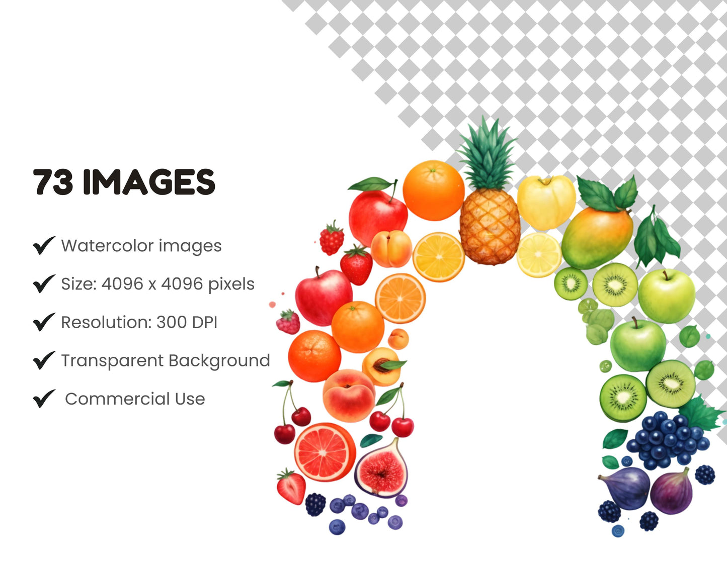 Fruits Clipart png Bundle, Watercolor Fruit Clipart, Gardening Clipart, Vegetable Clipart Bundle, Fruit Sublimation, Apple, Banana Fruit