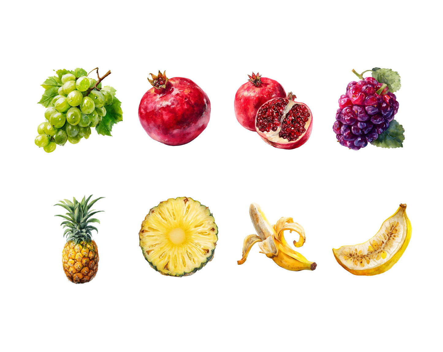 Fruits Clipart png Bundle, Watercolor Fruit Clipart, Gardening Clipart, Vegetable Clipart Bundle, Fruit Sublimation, Apple, Banana Fruit