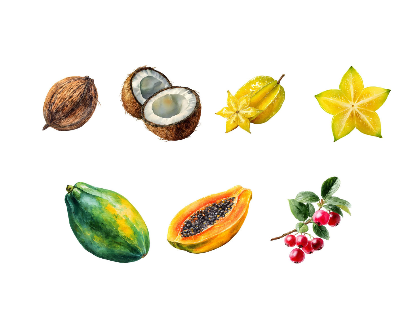 Fruits Clipart png Bundle, Watercolor Fruit Clipart, Gardening Clipart, Vegetable Clipart Bundle, Fruit Sublimation, Apple, Banana Fruit