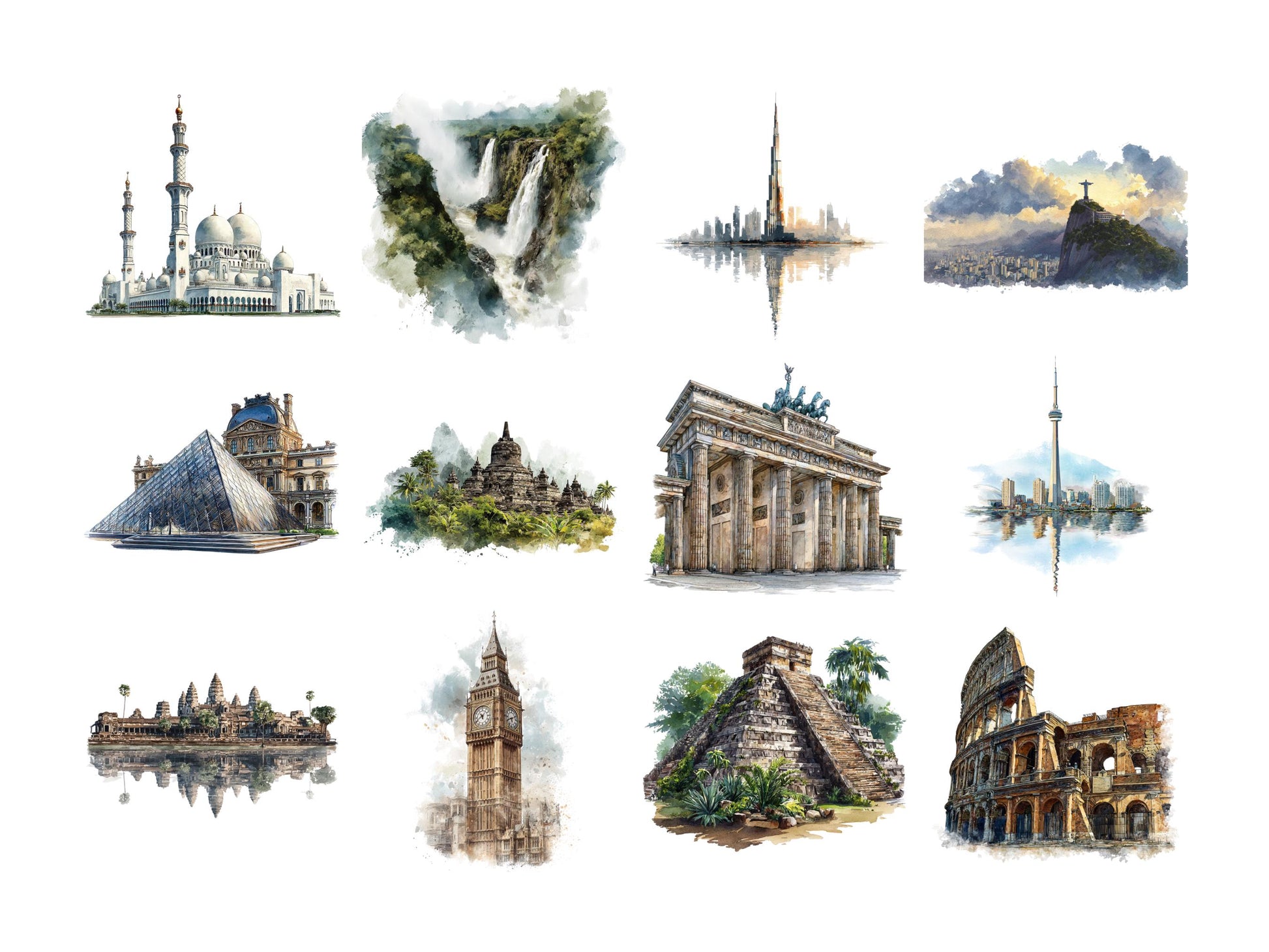 DIY Download Landmark Clip art Bundle