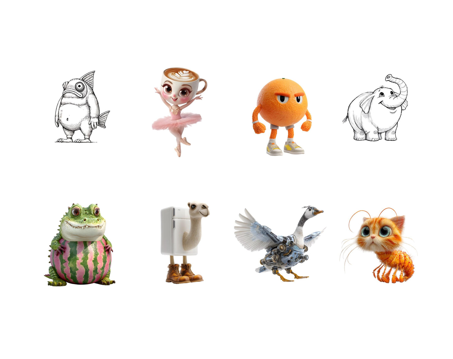 56 Italian Brainrot Clipart Bundle, Italian Brainrot png, Funny Meme Characters, Tralalero Tralala, Bombardino Cocodrilo, Téléchargement instantané