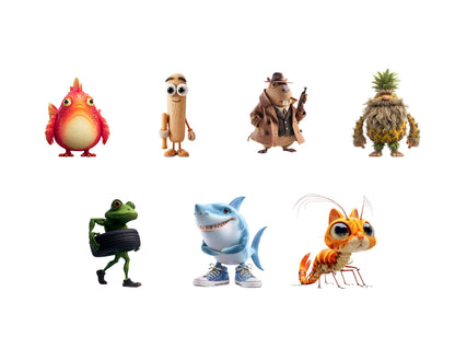 56 Italian Brainrot Clipart Bundle, Italian Brainrot png, Funny Meme Characters, Tralalero Tralala, Bombardino Cocodrilo, Téléchargement instantané