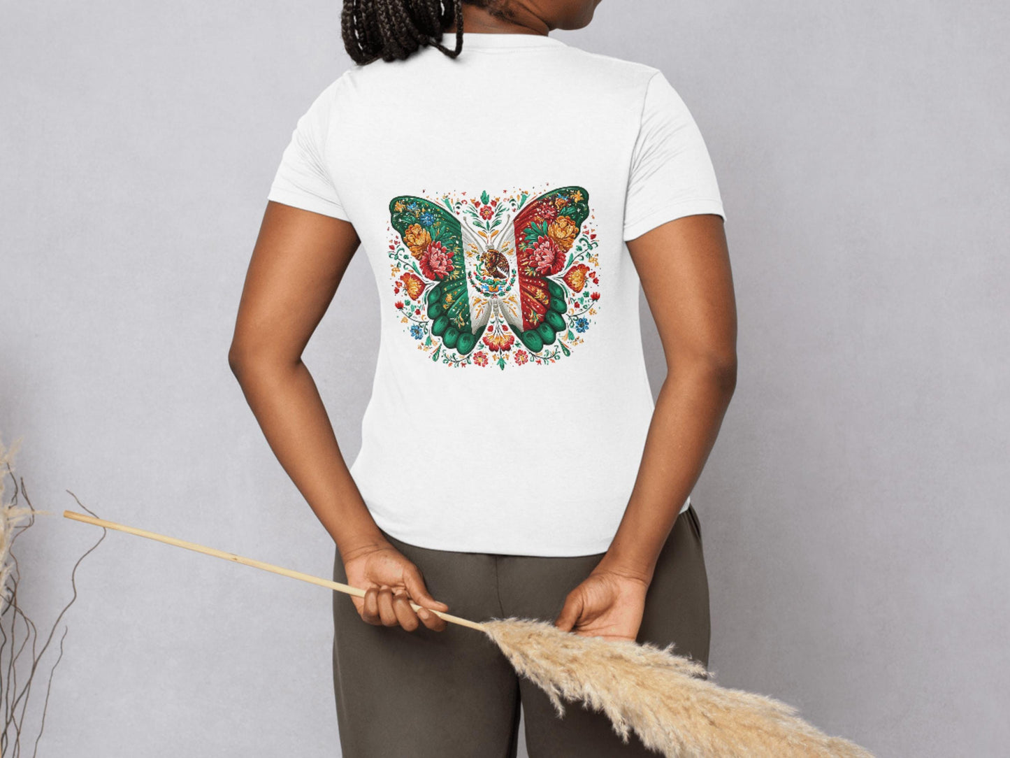 Mexico Butterfly Clipart, Mexico Butterfly png, Patriotic png, Mexican Flag Clipart, Flowers png, T-Shirt Design, Sublimation png