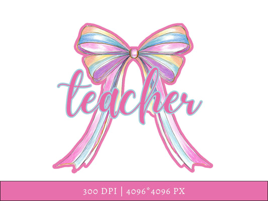 Teacher Coquette png, Retro Teacher png, Coquette Teacher Clipart, Teacher T-Shirt Design, Teacher Sublimation png, Back To School png