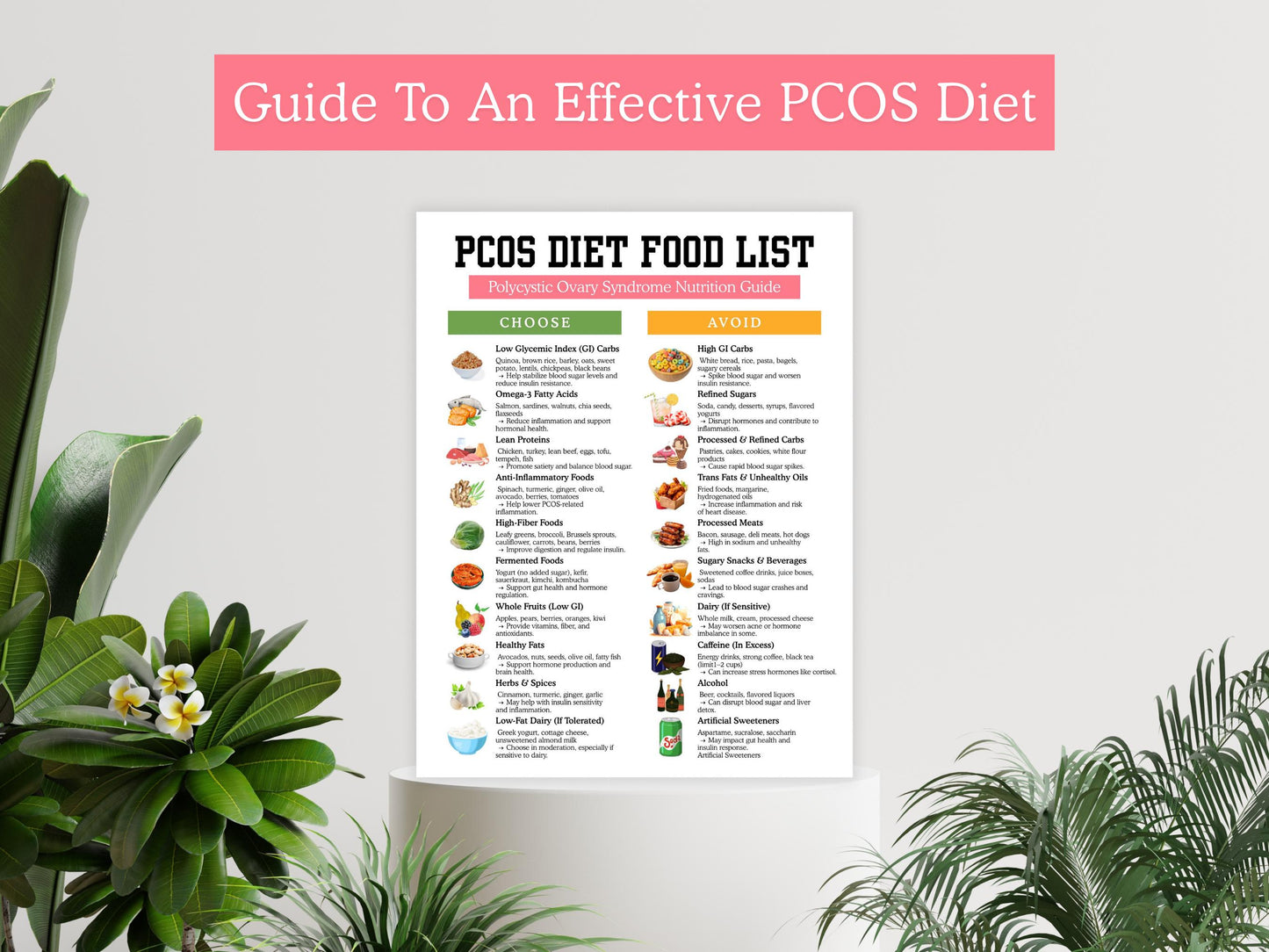PCOS Diet Food List, Nutrition Guide (Printable PDF)