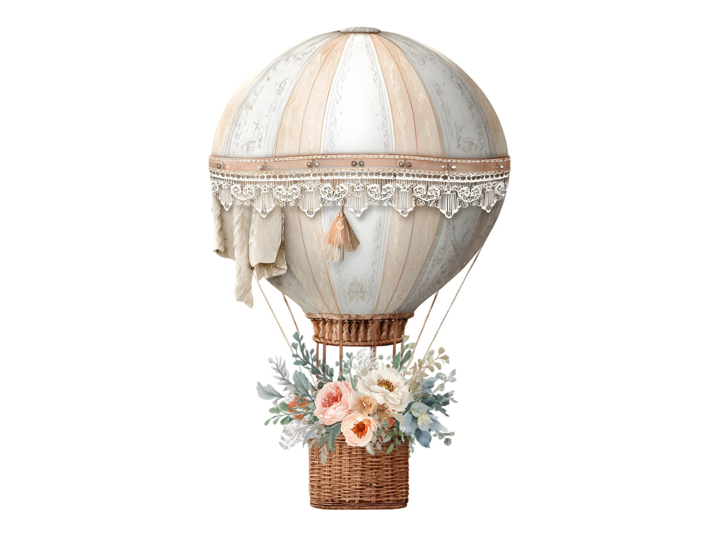 Neutral Hot Air Balloon Clipart Bundle, Watercolor Hot Air Balloon png, Pastel Hot Air Balloon png, Hot Air Balloon Clipart, Baby Shower