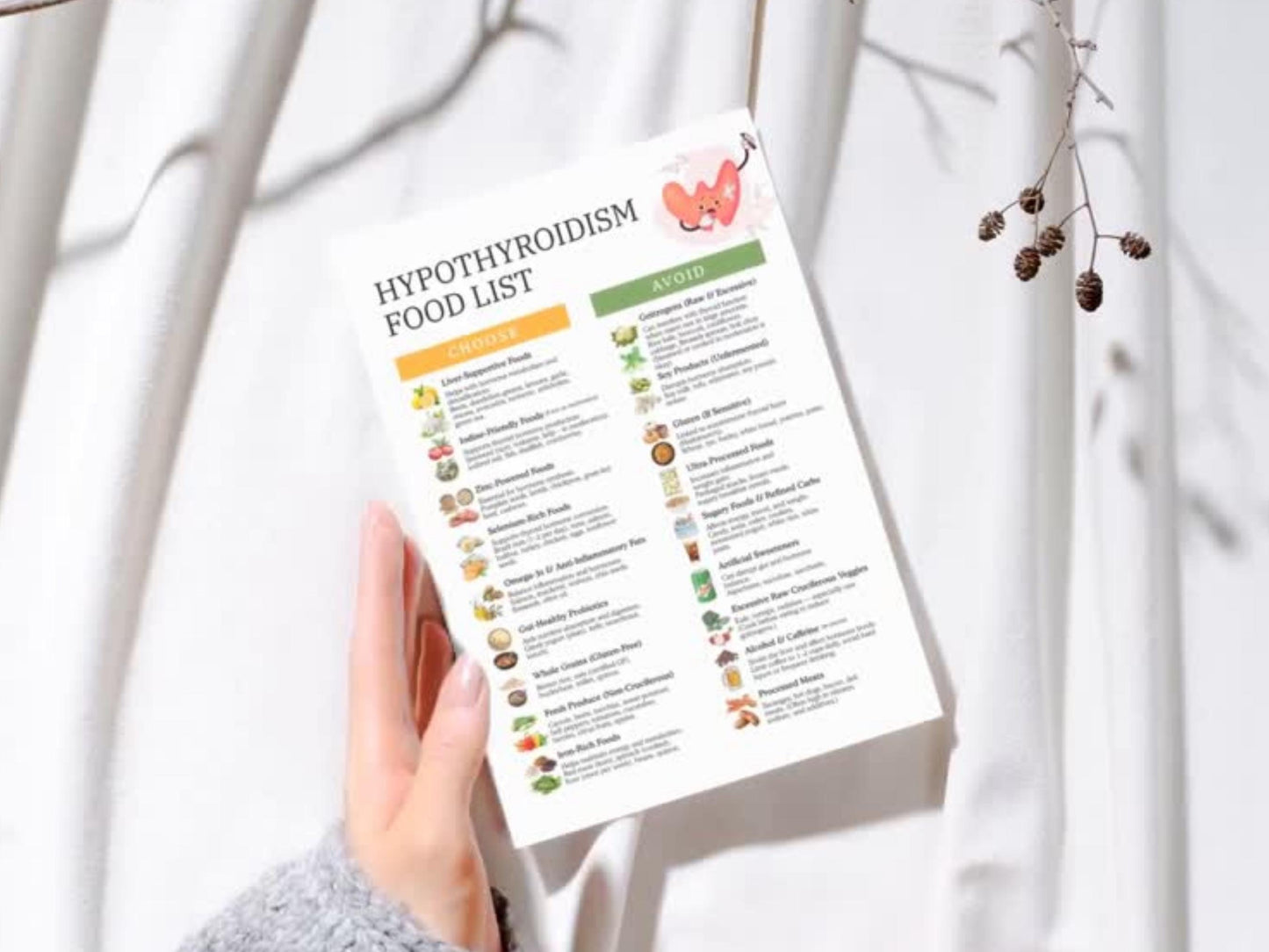Hypothyroidism Food List, Thyroid Diet Guide (Digital Download)