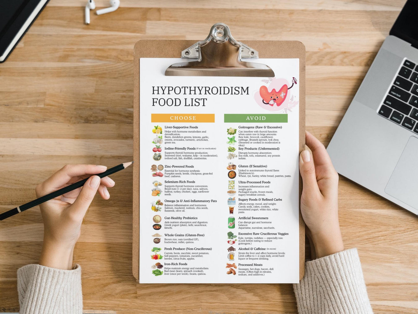 Hypothyroidism Food List, Thyroid Diet Guide (Digital Download)