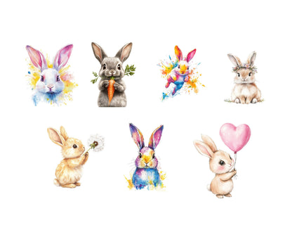 Watercolor Bunny Clipart png Bundle, Cute Bunny Clipart, Funny Bunny Clipart, Bunny png, Easter Bunny Clipart, Paper Crafting, Nursery Decor