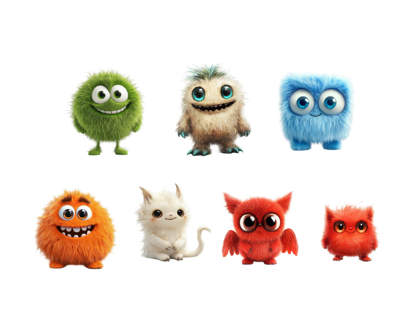 Watercolor Monster Clipart Bundle png, Monster Cartoon Clipart, Spooky Stickers Clipart, Party Graphics, Nursery Decor, Instant Download