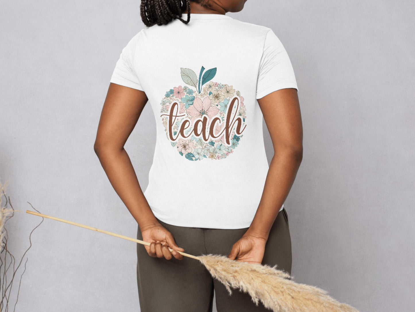 Watercolor Teach png, Retro Teach png, Floral Teacher Clipart, Teach T-Shirt Design, Teach Sublimation png, Apple png, School png