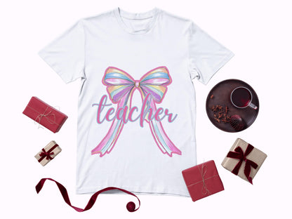 Teacher Coquette png, Retro Teacher png, Coquette Teacher Clipart, Teacher T-Shirt Design, Teacher Sublimation png, Back To School png