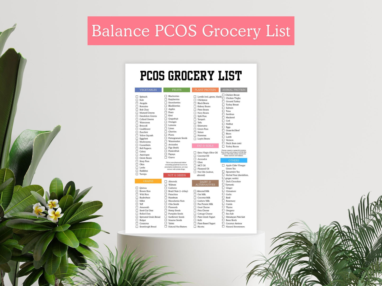 PCOS Diet Food List, Nutrition Guide (Printable PDF)