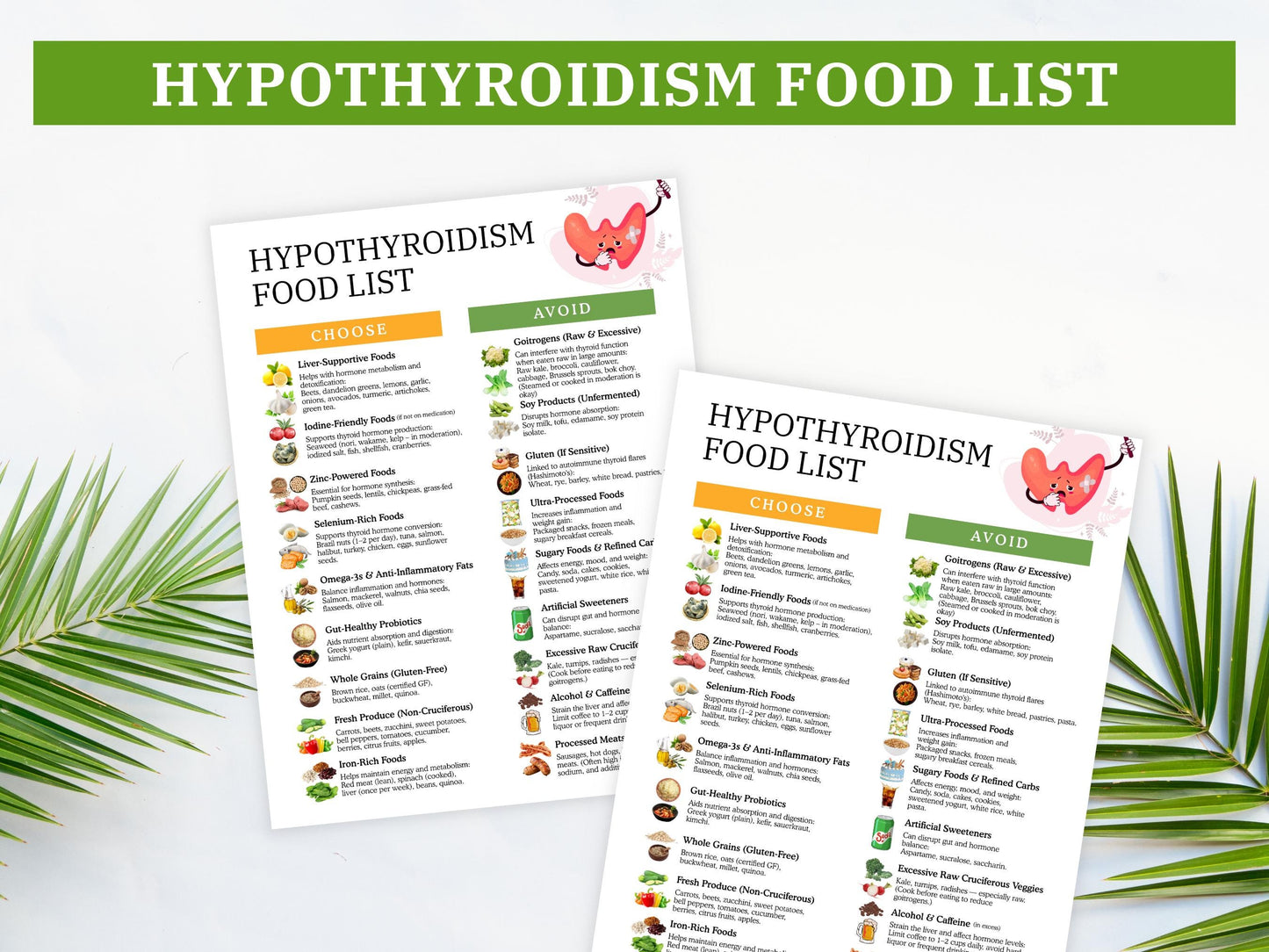 Hypothyroidism Food List, Thyroid Diet Guide (Digital Download)