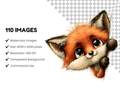 110 Whimsical Animal Peeking Around Corner Clipart, Humorous Animal Clipart, Quirky Animal Clipart png Bundle, Silly Animal png Bundle