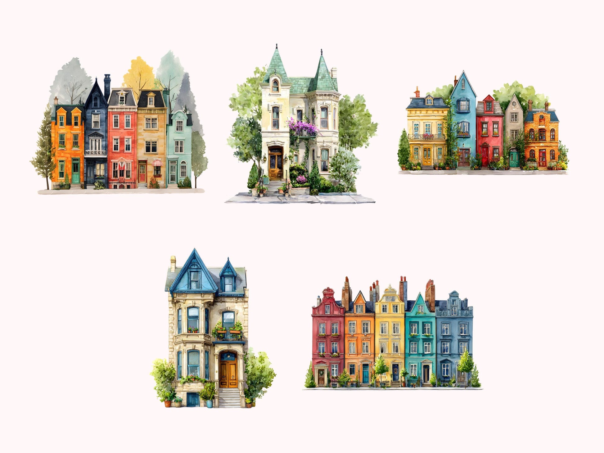 DIY Download Quirky Houses Clip Art Bundle