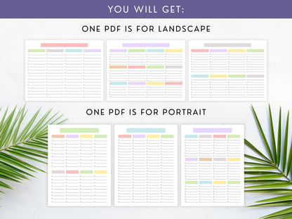 Printable Master Task List, Master To Do List, Master List Planner Template, Master Blank Checklist, Master Checklist, Digital Download