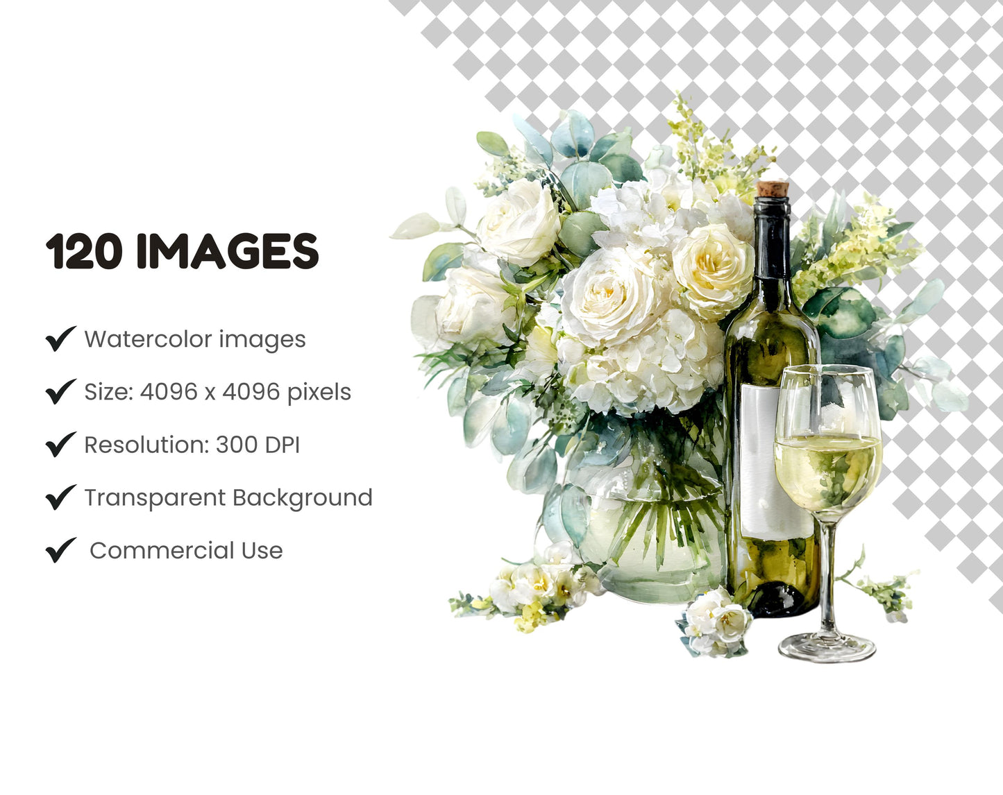 120 Wedding Clipart Bundle, White Wedding Clipart, Watercolor Wedding Couple Clipart, Bride Clipart, Wedding Elements, Rustic Wedding png