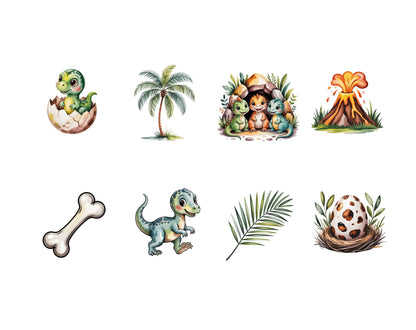 54 Cute Dinosaurs Clipart, Baby Dino Clipart Bundle, Watercolor Dinosaurs png, Baby Shower, Nursery Decor, Baby Dino Birthday Designs