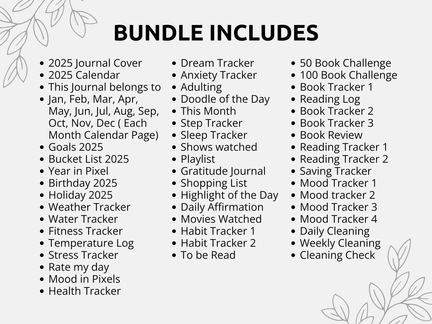 2026 Journal Mega Bundle: Printable Planner with Trackers (PDF)