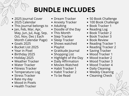 2026 Journal Mega Bundle: Printable Planner with Trackers (PDF)