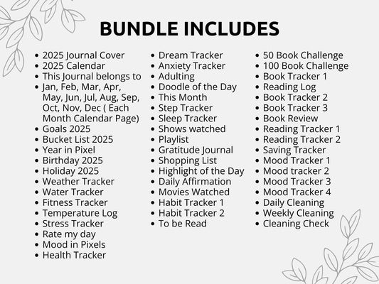 2026 Journal Mega Bundle: Printable Planner with Trackers (PDF)