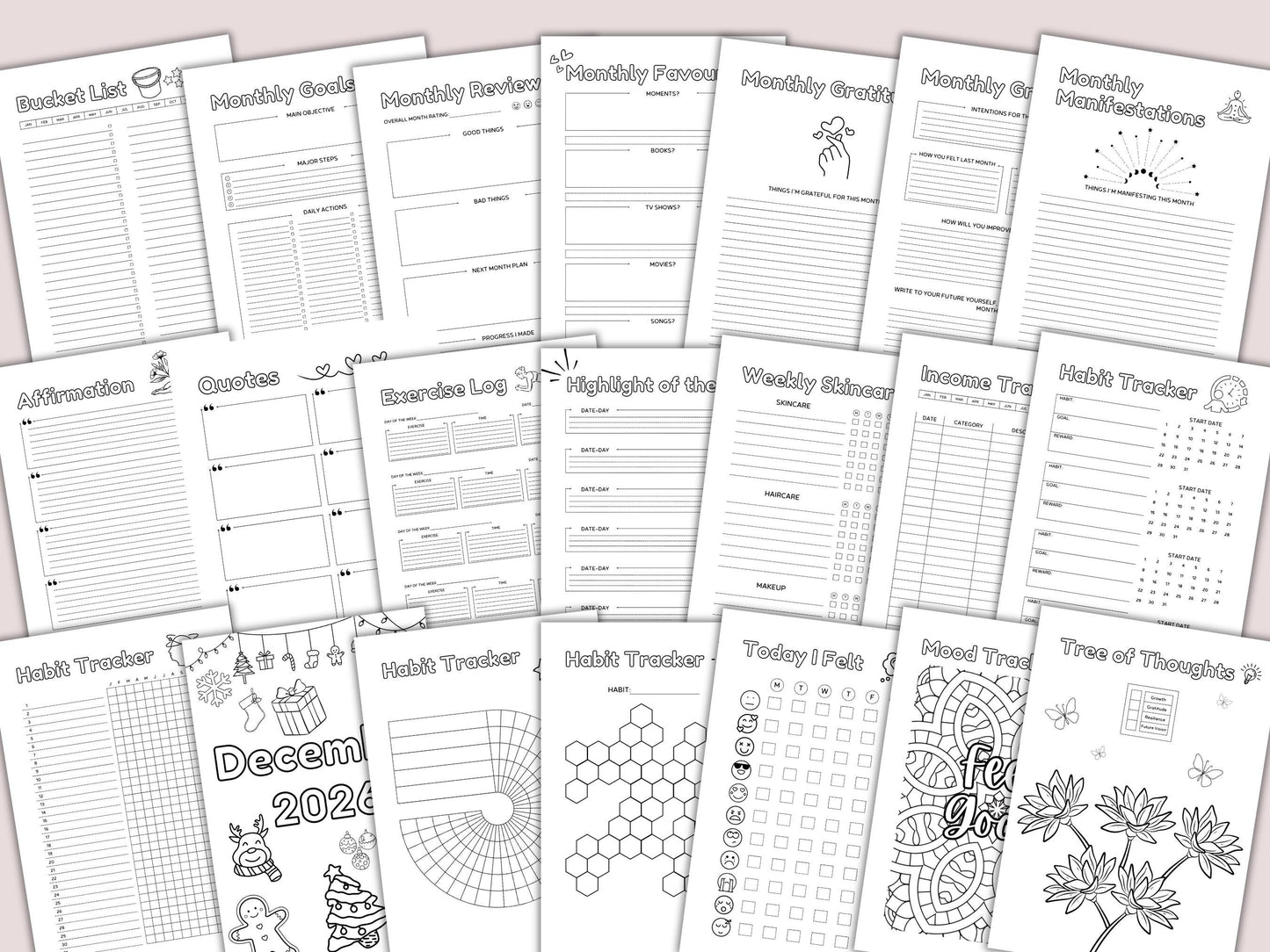 Premade 2026 Planner Pages Printable & Editable