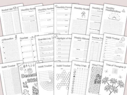 Premade 2026 Planner Pages Printable & Editable