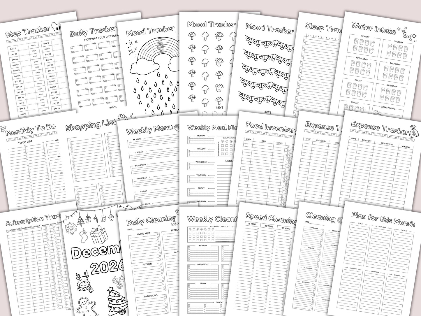 Premade 2026 Planner Pages Printable & Editable