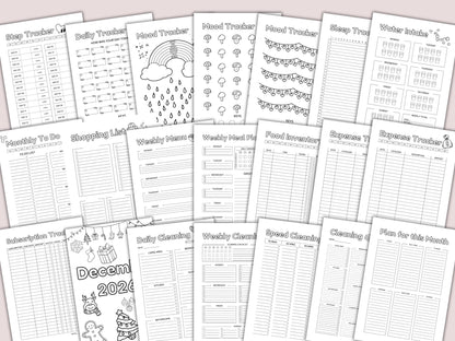 Premade 2026 Planner Pages Printable & Editable