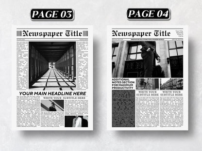 Canva Newspaper Template | Page Layout | Editable Layout & Advertisement Design