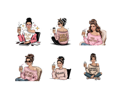 35 Boss Lady Clipart Bundle, Watercolor Boss Lady Clipart, Fashion Woman Clipart, Love Yourself png, Girl Boss Clipart, Black Beauty Clipart