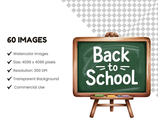 Back To School Animal Clipart Bundle, Cute Animal Back To School png, Nursery Preschool Toddlers Animal Clipart, School Supplies Clipart