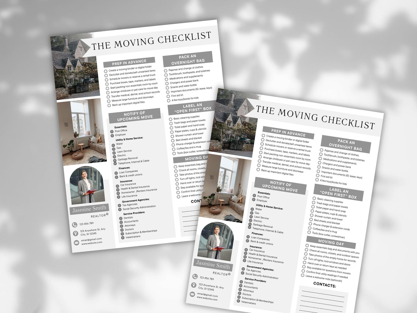 Editable Real State Moving Checklist, Printable Moving To Do List, Realtor Moving Guide, Canva Template,  Real State Moving Planner