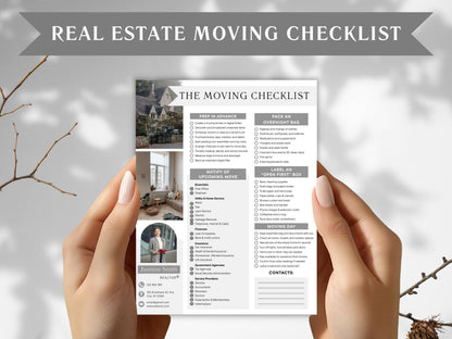 Editable Real State Moving Checklist, Printable Moving To Do List, Realtor Moving Guide, Canva Template,  Real State Moving Planner