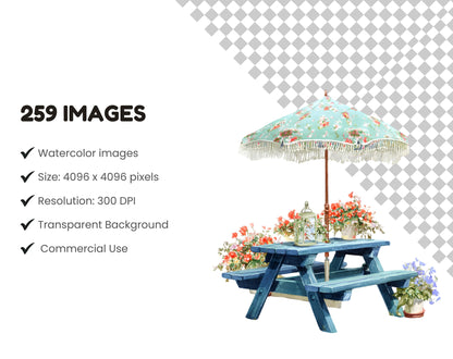 Watercolor Spring Clipart Mega Bundle, Floral Illustration, Bicycle And Blooming Flowers, Gardening And Rustic Clipart, Spring Flower png