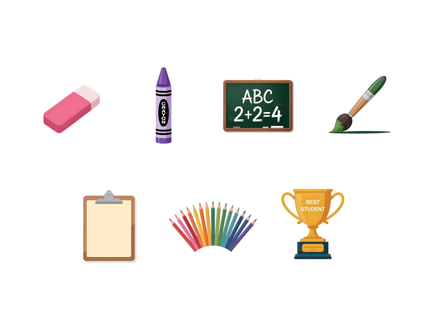 School Supplies Clipart, Back to School Clipart Bundle, Watercolor Crayons Clipart, Pencil Clipart, Digital Download