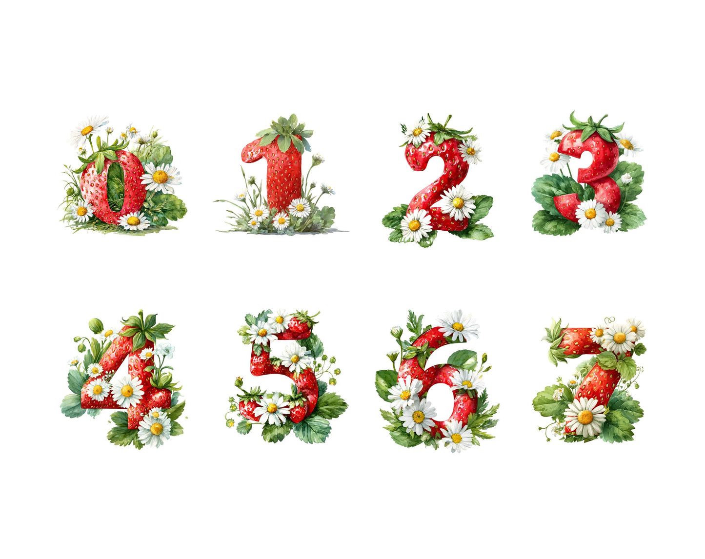 Watercolor Strawberry Clipart Bundle, Berry Clipart png, Berry First Birthday Graphics, Sweet Berry First Clipart, Digital Download
