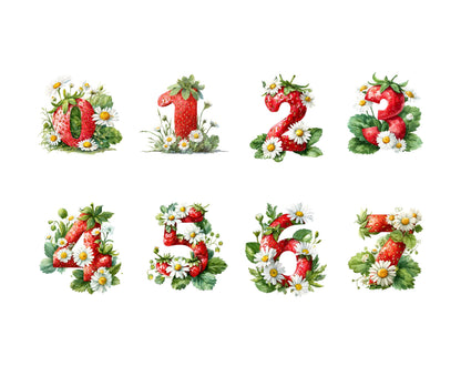 Watercolor Strawberry Clipart Bundle, Berry Clipart png, Berry First Birthday Graphics, Sweet Berry First Clipart, Digital Download