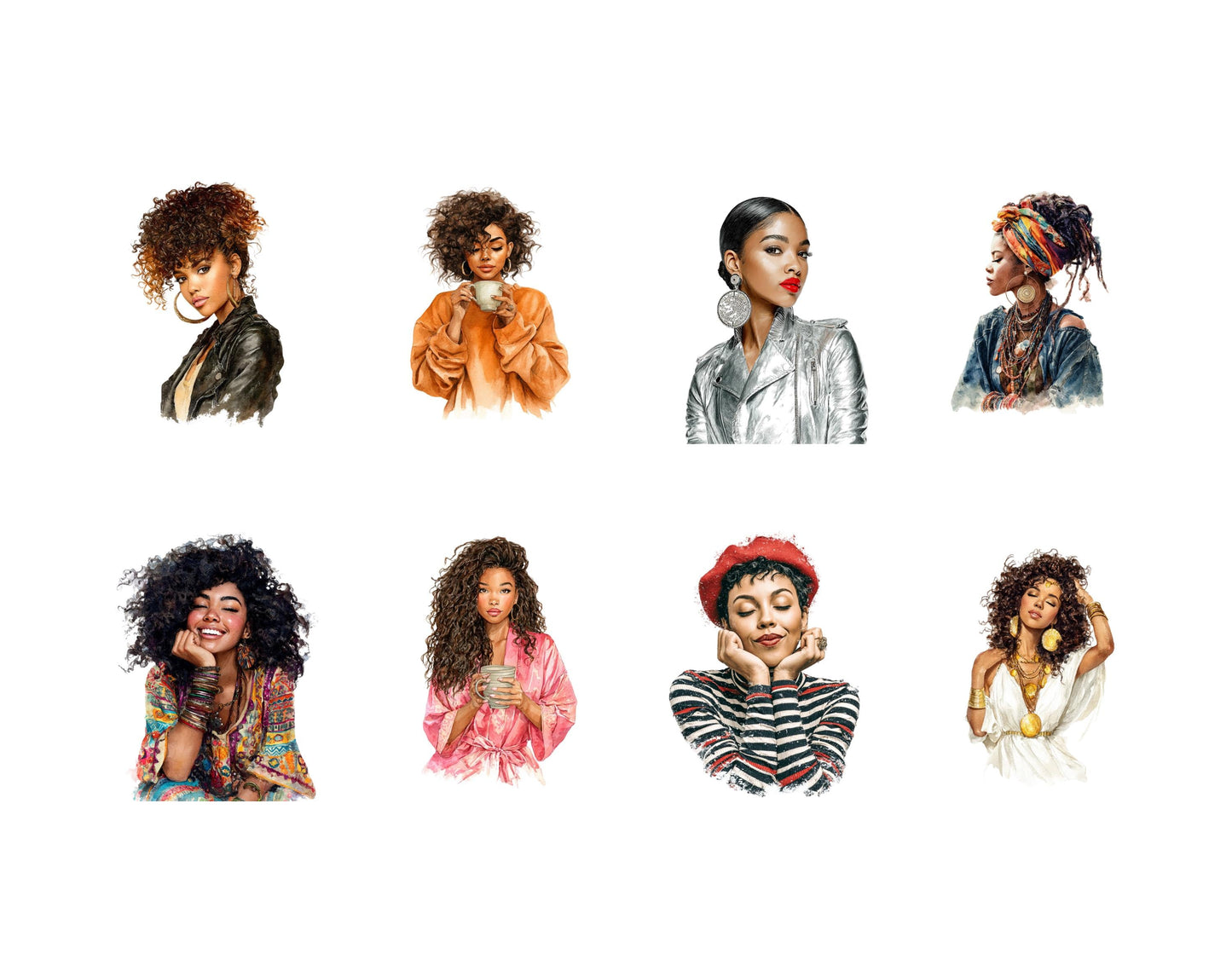 50 Black Girl Clipart Set, Black Girl Afro Women png, Black Queen Clipart, Black American Women CLipart, Afro Goddess png, Digital Download